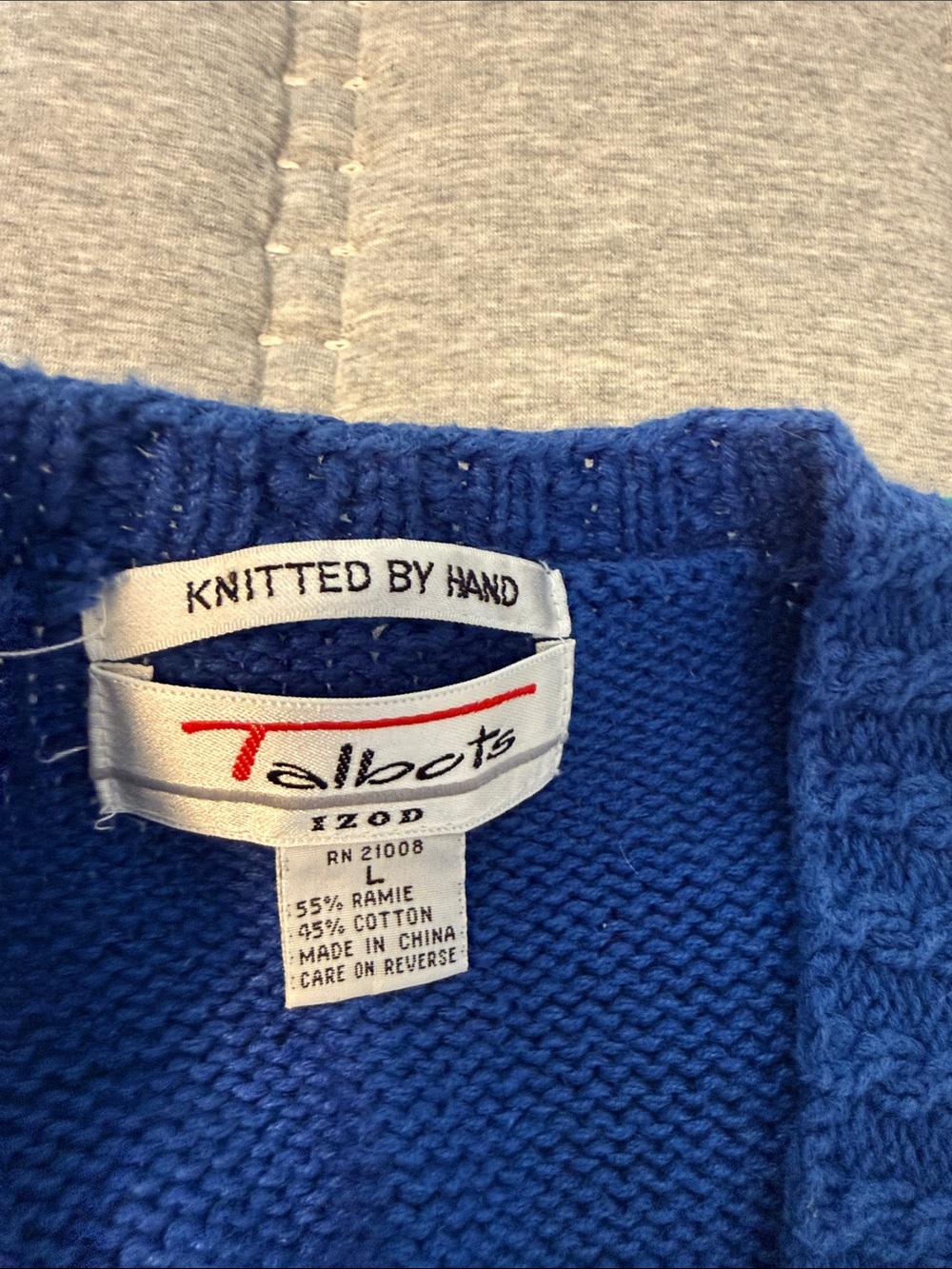 Vintage Talbots Knitted Blue Holiday Sweater Vest - Picture 2 of 6